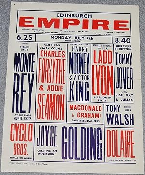 Edinburgh Empire variety show flyer