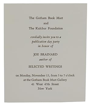The Gotham Book Mart and the Kulchur Foundation cordially invite you to a publication day party i...