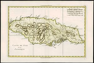 1780 Original Antique Map of JAMAICA - L'ISLE DE LA JAMAIQUE - by Bonne (11)