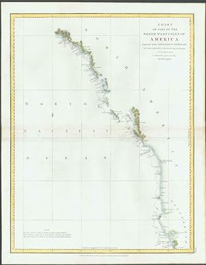 1798 Antique Map NORTH WEST COAST AMERICA Mt. St. Elias Graham Isle Perouse (M4)