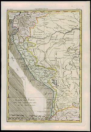 1780 Antique Map of CARTE DU PEROU - PERU Pecific Amazon Aconcagua by Bonne (24)