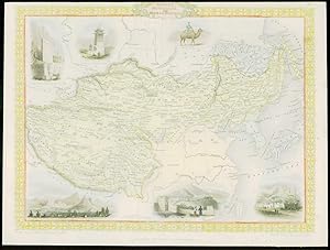 1850 Antique Map of "TIBET MONGOLIA MANCHURIA" Thibet by TALLIS COLOUR (48)