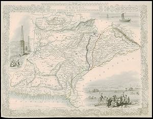 1850 Antique Map "CABOOL PUNJAB DELOOCHISTAN" Tallis PAKISTAN AFGHANISTAN (55dw)