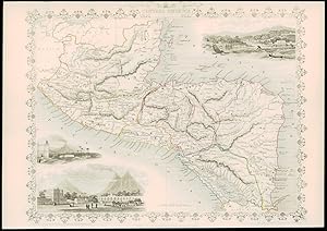 1850 Original Antique Map - "CENTRAL AMERICA" BELIZE HONDURAS GUATEMALA (dw15)