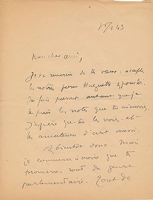 Correspondance autographe Elie Richard à Germain Delatousche