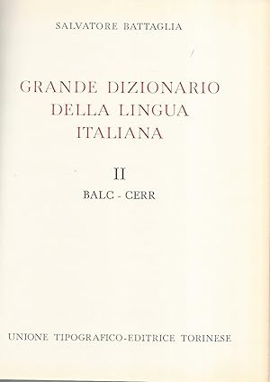 Grande dizionario della lingua italiana II Balc-Cerr