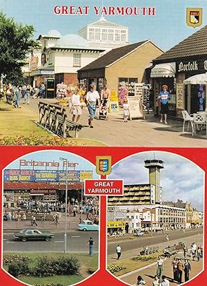 Great Yarmouth Fish & Chip Shop & Hamburger Bar Krankies 1980s Postcard
