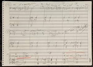 Pastime. A song cycle for baritone and orchestra. Autograph working manuscript. 2006