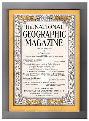 National Geographic Magazine - December, 1928. With Original Laid-in N.C. Wyeth print. Renascent ...