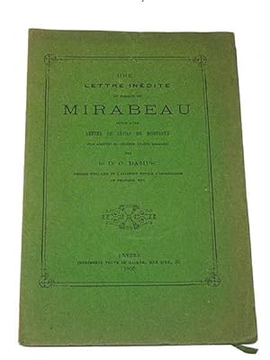 BAMPS Dr C. | Une lettre inédite du Marquis de Mirabeau suivie d'une lettre de Lucas de Montigny ...