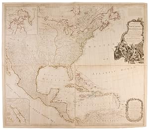 A New Map of North America, with the West India Islands. Divided according to the preliminary art...