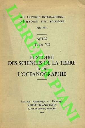 Histoire des Sciences de la Terre et de l'Océanographie.