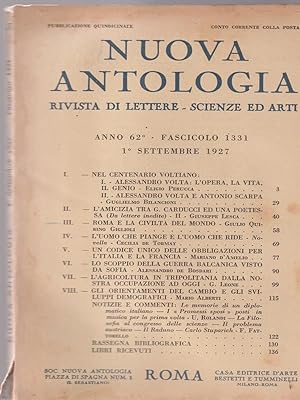 Nuova antologia Lettere, scienze ed arti 1 settembre 1927
