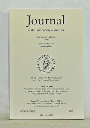 Journal of the Lute Society of America, Volume 36 (2003)
