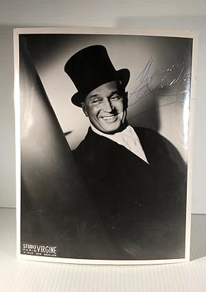 Maurice Chevalier. Photographie noir et blanc. Signée