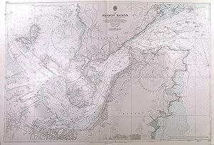 KANMON KAIKYO . Detailed sea chart of Hiko Shima and surrounding areas from Japanese Government C...