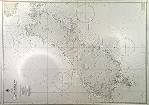 SOUTH ISLAND. Sea chart of New Zealands South Island from Government Charts to 1960 and survey...