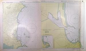 APPROACHES TO PORT KEMBLA and PORT KEMBLA HARBOUR. Two large detailed charts on one sheet wit...