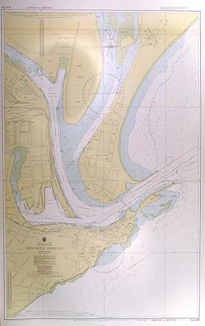 NEWCASTLE HARBOUR. Sea chart of Newcastle Harbour in New South Wales with carrington and Stockt...