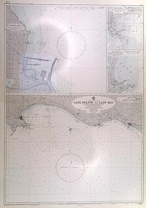 CAPE NELSON TO LADY BAY. Sea chart of the Victoria coast between Portland and Warrnambool, with...