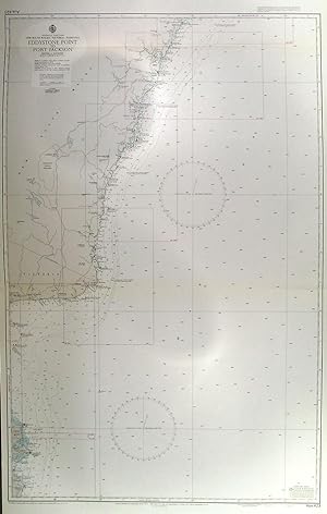 EDDYSTONE POINT TO PORT JACKSON. Large sea chart of the New South Wales coast from Newcastle vi...