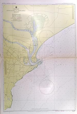 APPROACHES TO NEWCASTLE. Large sea chart of the area around Newcastle in New South Wales, ublis...