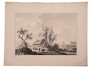 [View of Woudenberg].[Netherlands, ca. 1780]. Drawing (24.5 x 36 cm) in black ink with grey water...
