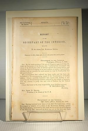 Report of the Secretary of the Interior relative to the claim of the Brotherton Indians