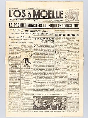 L'Os à Moelle. Organe Officiel des Loufoques. 1ère Année. N°1 du vendredi 13 mai 1938 et N°2 du v...