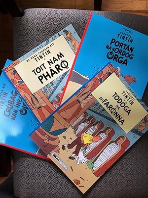 Unique Set of 4 books from The Adventures of TINTIN - The Cigars of the Pharaoh and The Crab with...