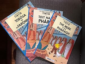 Unique Set of 3 books from The Adventures of TINTIN - The Cigars of the Pharaoh in 3 different la...