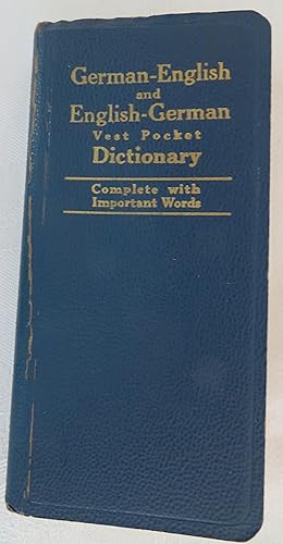 German-English and English-German Vest Pocket Dictionary: with Roman type