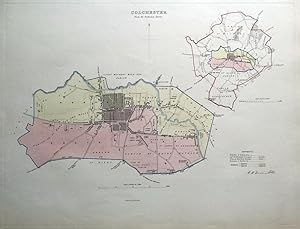 COLCHESTER, ESSEX, ENGLAND, Street Plan, Dawson Original antique map 1832