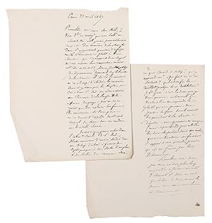 [Four manuscript letters from Tocqueville to John Stuart Mill (3) and Henry Reeve (1), written in...