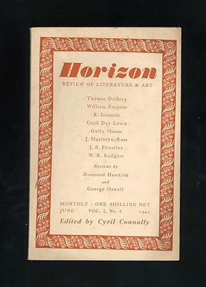 HORIZON - A Review of Literature and Art - Vol. I, No. 6 - June 1940 - Including a book review by...