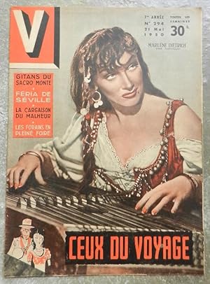 Marlène Dietrich. - V. Magazine, 7e année, N° 294, 21 mai 1950.