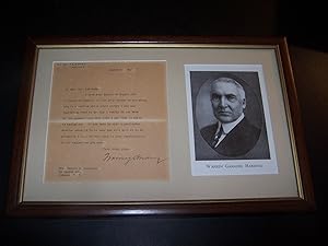 Warren G. Harding SIGNED Letter on White House Letterhead