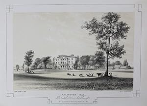 Fine Original Antique Lithograph Print Illustrating Adlington Hall in Lancashire, The Seat of The...