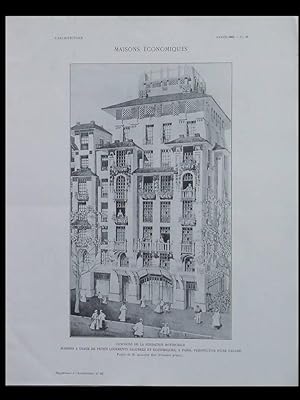 L'ARCHITECTURE n°36 1905 PARIS, HBM RUE DE PRAGUE, AUGUSTIN REY