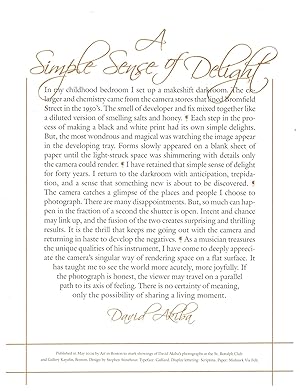 A Simple Sense of Delight [Broadside]