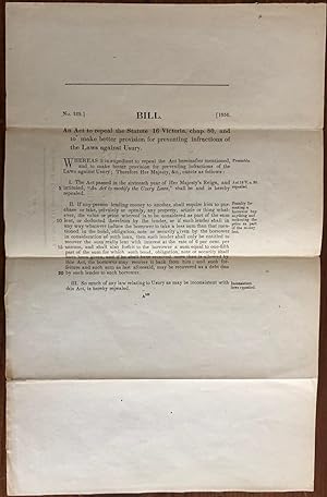 Bill. An Act to repeal the Statute 16 Victoria, chap. 80, and to make better provision for preven...