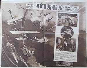 Advertising poster style paper for the 1927 Silent Film, Wings
