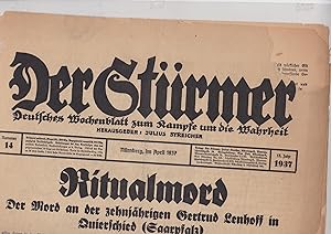 Der Stürmer. Nummer 14. Nurnberg, im April 1937. 15. Jahr 1937.