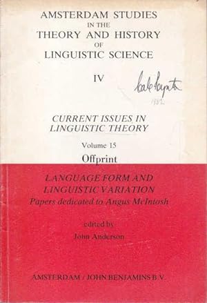 Amsterdam Studies in the Theory and History of Linguistic Science IV (Current Issues in Linguisti...