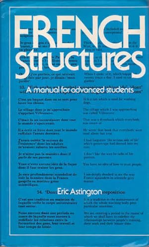 French Structures: A Manual for Advanced Students; Systems and Structures in Contemporary French