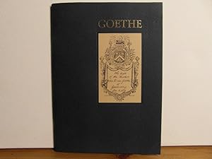 Goethe - An Exhibition at the Houghton Library