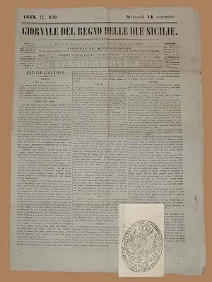 Giornale del Regno delle Due Sicilie 14 Set 1842 Melilli Ferdinando II Prigioni