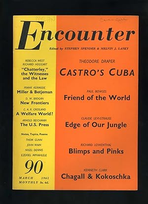 ENCOUNTER MAGAZINE 90 - March 1961 Vol. XVI No. 3 - includes an 18pp article on the Cuban Revolut...