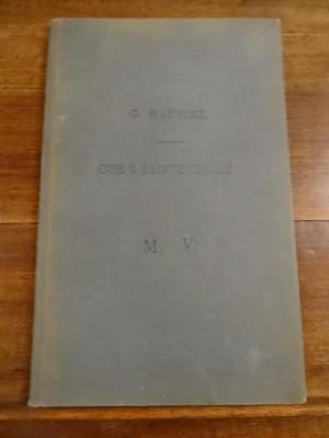 Ode à Sainte Cécile. Cantate. Edition revue et arrangée par F.A. Gevaert.