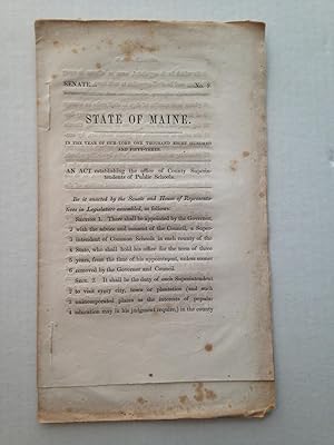 AN ACT establishing the office of County Superintendents of Public Schools. Senate document Number 9